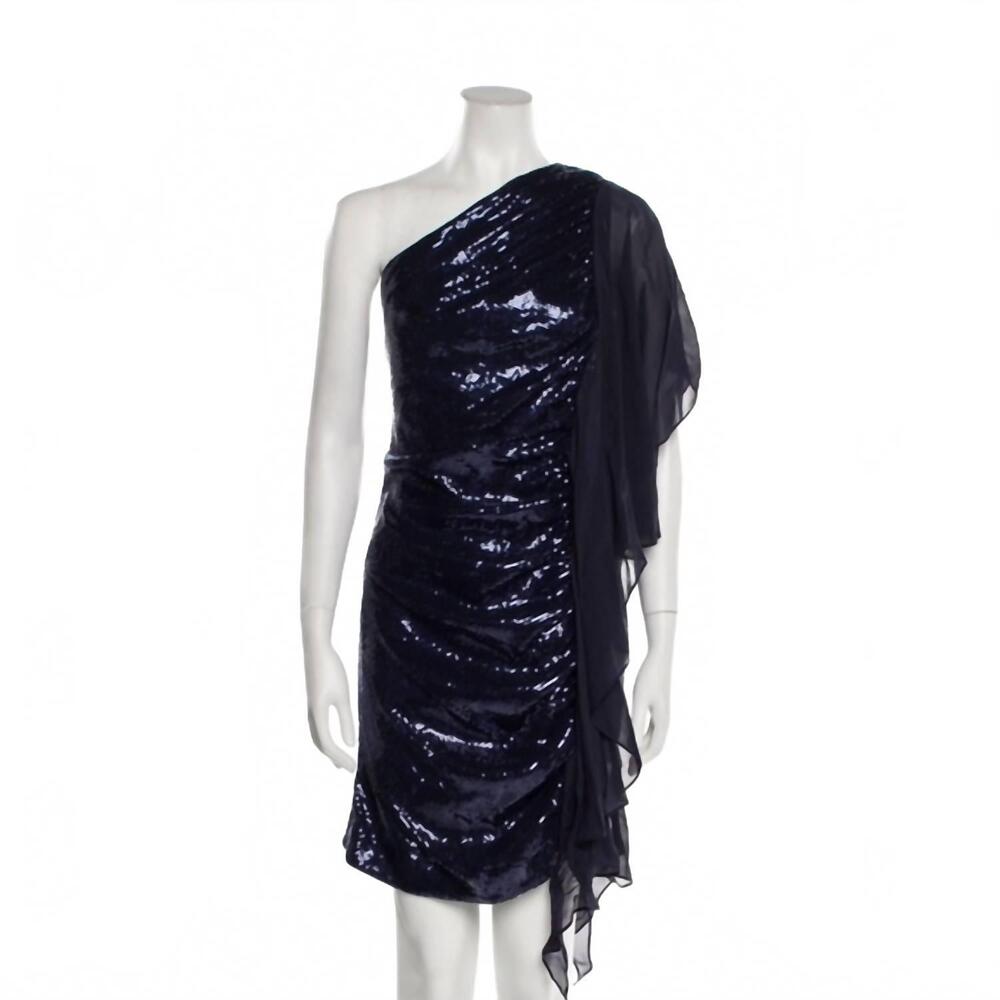 NEW JUST CAVALLI women's one shoulder dress in navy